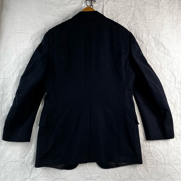 Vintage The Bentley Wool Jacket Mens M Navy Blue Blazer 2 button Sport Coat - Picture 12 of 16